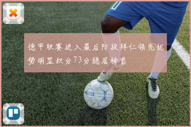 德甲联赛进入最后阶段拜仁领先优势明显积分73分稳居榜首